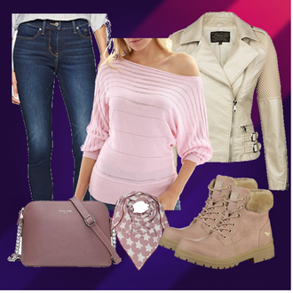 Cowgirl, Esthetische Outfit mit Rosa/Lila Schal/Hut Bandana Cashmere Dreams "Cool1"Look: Western, Trendige, Vintage, Boho, Trachten, Cowgirl, Country Styl, Retro, 80er