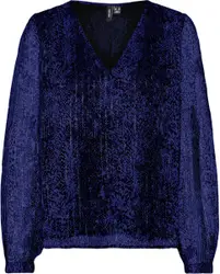 VERO MODA VMNALA L/S V-NECK TOP WVN  BTQ Dames Top - Maat M