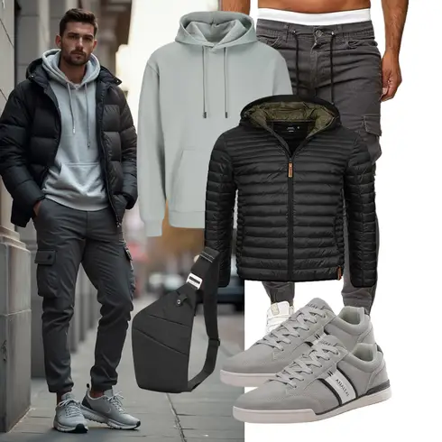 Schwarz/Dunkelgrün/Khaki Isolationsjacke/Daunenjacke/Kunstfaserjacke/Jacke mit Seitlichem Reißverschluss/Herbstjacke/Winterjacke/Puffer Jacke/Thermojacke/Steppjacke/Verstaubare Jacke/Kapuzenjacke Indicode kombinieren