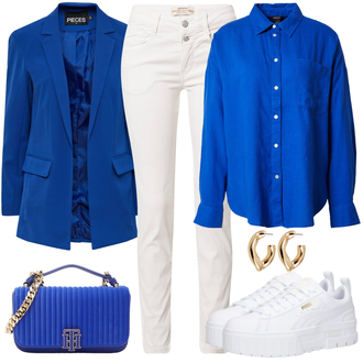 Outfit mit Grau Stoffhose Gang "Frühlingsoutfit für Damen"