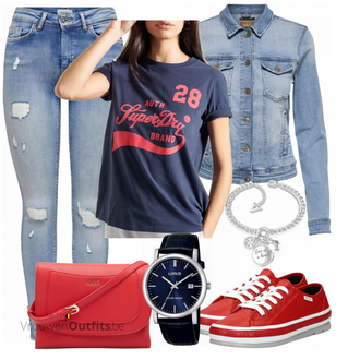Outfit met rood Sneaker wolky "Outfit voor de Zomer"