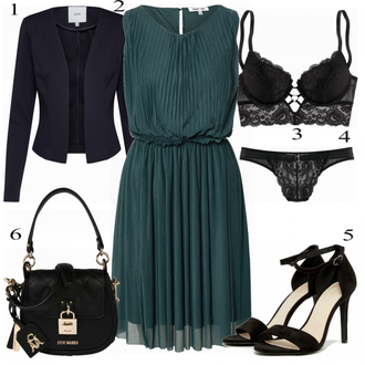 Outfit s Černá Kalhotka/Tanga/Krajkový Body/Krajková podprsenka/Korselet/Průsvitná kalhotka/Podvazkový Pás/Krajkový set spodního prádla/Síťovaná punčocha Lascana "Mega Krásný Outfit"