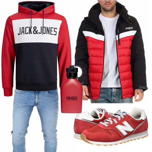 Rot Accessoire Boss kombinieren