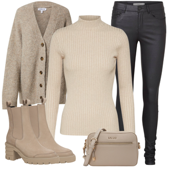 Freizeit Outfits Kate mit Khaki/Braun/Beige Rückenfreier Pullover/Basic Pullover/Crop Pullover/Feinstrickpullover/Rollkragenpullover/Kaschmir-Strickjacke/Rundhals-Strickjacke/Kurze Strickjacke/Stehkragen-Strickjacke/Vintage Strickjacke/V-Strickjacke/Wolle Strickjacke/Wickelstrickjacke Edited "Herbstliches Freizeit Outfit"