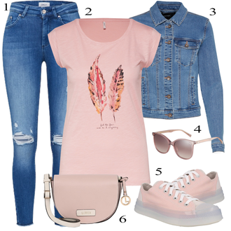 Djeveruša Outfit sa Pink Hlača Velika Veličina Only "Ljetni outfiti"