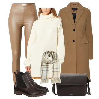 Elegante Outfits mit Braun/Beige/Khaki/Grau Hose Große Größe/Leggings Große Größe/High Waist Legging/Jeggings/Lederlegging/Leggings Lederoptik/Leggings mit Schlitz/Blickdichte Leggings/Push up Hose/Geformte Legging/Skinny Hose/Stretchhose/Treggings Object "Elegantes Business Outfit"