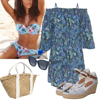 Outfit sa Svjetloplava/Plava Donji dio bikinija/Bikinji hotpant/Omotati bikini/Bikini S Kratkim Hlačama/String bikini/Kupaće gaće/Balconette Bikini/Bikini hlača Lascana "Outfit za plažu"