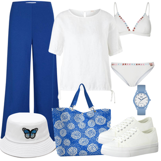 Outfit met wit/grijs Sneaker Tamaris "Zomerse Vrijetijds Outfit"