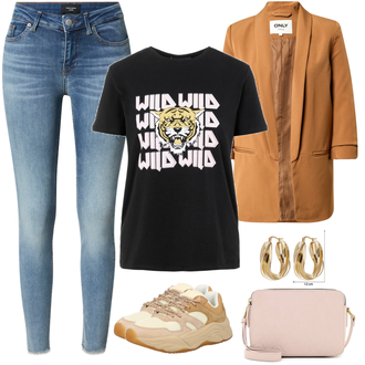 Outfit mit Beige Sneaker SCOTCH & SODA "Wilder Alltagslook"