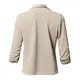 Damen Blazer, Damen Blazer Kurz Blazer 3/4 Ärmel Elegant Blazerjacke Einfarbig Slim Ruffled Blazer Geschäft Büro Blazer Outwear Revers Anzüge mit Taschen (Beige,M)