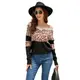 HEYPORK Damen Herbst Winter Warm Bequem Pullover Casual Mode Strickjacke Strickpullover Frauen V-Ausschnitt Leopardenmuster Pullover Bottoming Pullover Pullover Stricken(Schwarz, L)