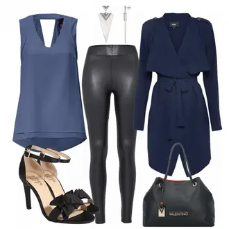 Party Outfits mit Schwarz/Weiß Latex Leggings/Lederlegging/Leggings Lederoptik/Lack Legging/Leggings Große Größe Pieces "GossipGirl"