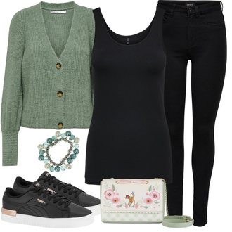 Outfit met grijs/zwart Sneaker Puma "Vrijetijdskleding"