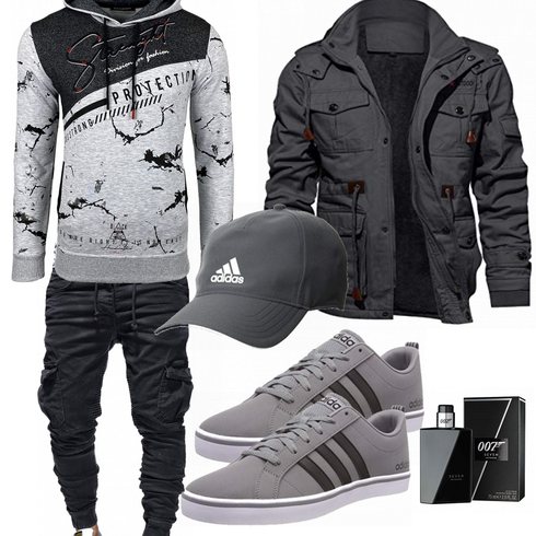 Grau/Blau Accessoire Hut Adidas kombinieren