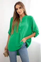 Kesi Woski Blouse with a longer back dark green