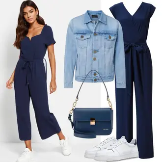 Outfit s Modrá Džínové Bund/Vintage Bund/Krátké Džínové Bundičky karl lagerfeld jeans "Elegantní vzhled pro jaro"