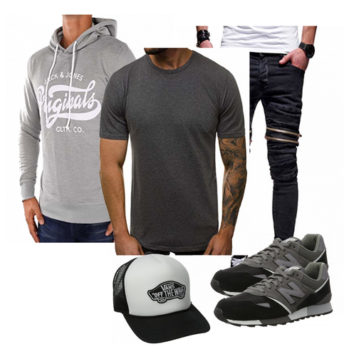 Grau/Blau Accessoire Hut Vans kombinieren