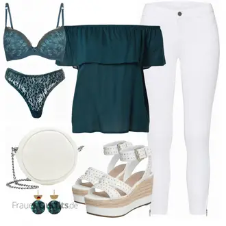 Romantisch Outfit mit Blau/Dunkelblau/Türkis Balconette-Bh/BH Slip Set/Körper Body ohne Bügel/Bustier/Spitzenbustier/Dessous-Set Aus Spitze/Wäsche-Set/BH-Slip Set mit Bügel Aurore Lingerie "Stylischer Look für die Feier"Look: Französische, Schön, Romantisch, Sexy