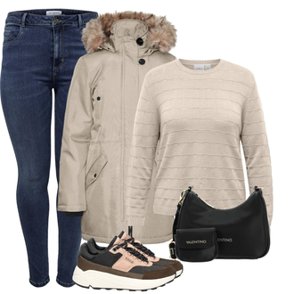 Outfit met Anti-trombose Kous/Lange Onderbroek/Overknee Kous/Vormgevende broek/Steunkous/Thermopanty/Panty Grote Maat/Winterkous/Wollen panty ONLY Carmakoma "Outfit voor de winter"
