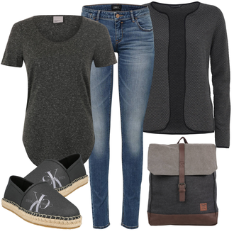 Outfity pro léto Trendový s Modrá/Světle modrá/Tmavě modrá Push up Džín/Zimní bunda/Džín s Nízkým Pasem/Kotníková Bota/Slim Fit Džíny/Kožené Boty/Džíny s Nízkým Sedem/Navlékací džíny Only "Outfit na léto"Look: Trendový, Bezešvé, Ležérní