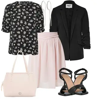 Mit Schnürung Outfit mit Braun/Lila/Schwarz/Gelb/Weiß High Heel/Schaftsandale/Riemchen Sandale/Geschlossene Sandale/Spangenschuh/Spangenpump/Sandalen Mit Absatz New Look "Sommer Look"