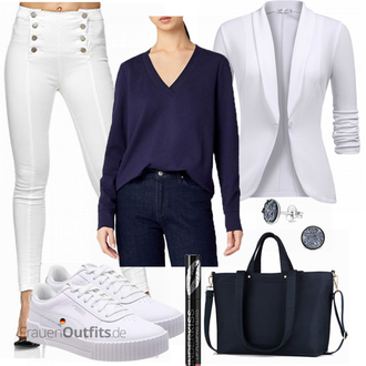Outfit mit Schwarz Strick Hoodie/Lederjacke/Sport Sweatshirt/Women's Fleece Sweatshirts Meraki "Elara Jeans"