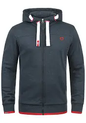 !Solid BenjaminZip Herren Sweatjacke Kapuzenjacke Hoodie Mit Kapuze Reißverschluss Und Fleece-Innenseite, Größe:XL, Farbe:Insignia Blue Melange (8991)