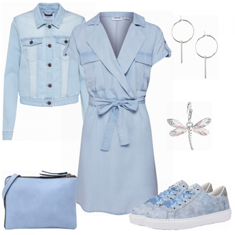 Outfit mit Hellblau/Blau Kleid Große Größe/Tunika Noisy may "Pretty"