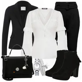 Winter Outfits mit Schwarz Mantel/Blazerjacke/Lederjacke/Strick­blazer/Kurzblazer/Sweatblazer/Lederjacke für Männer/Lederjacke/Strick Große VERO MODA "LCREDI Henkeltasche"