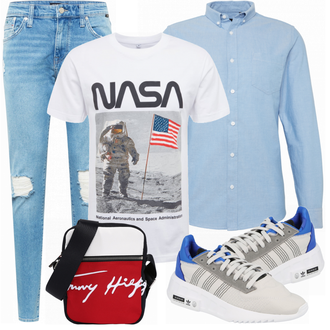 Outfit mit Grau Sneaker Adidas Originals "Praktischer Look"