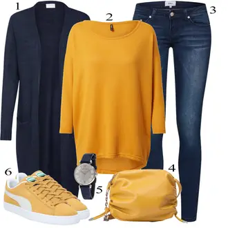 Verslas, Laisvas apranga su Mėlyna/Tamsiai mėlyna Leggings Džinsai Antblauzdžiai/Jeggings Only "Jeseň Ležérne Outfit"Look: Emo, Laisvas, Šaunus, Prancūziška, Graži, Besiūliai, Sportiškas