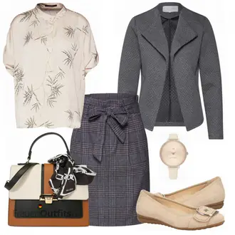 Kurz/Mini Outfit mit Grau Rock VERO MODA "Outfits für jeden Tag"