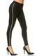 EGOMAXX Damen Hose Treggings Streifen Skinny Trackpants Stretch, Farben:Schwarz, Größe:38