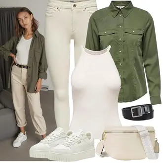 Frühlings Outfits Edel mit Beige/Khaki/Weiß/Creme/Gold/Braun Schultertasche/Hüfttasche/Schulranzen/Gürteltasche/Gürteltasche/Gürteltasche Roulens "Perfekt für die Freizeit"Look: GoGo, Goa, Rad, Stil, Metal, Indoor, Elegant, Classic, Ausgefallene, Glamourös, Edel, Retro, Premium, Schick, Unisex, Safari