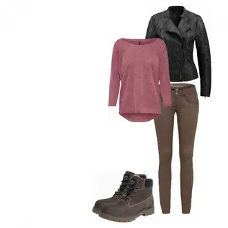 Outfit mit Dunkelrot/Rosa/Lila/Bordeaux 3/4 Bluse/Klassische Tunika/Elegante Tunika/ausgefallene tunika/Festliche Tunika/Lederjacke/Tuniken-Shirt/Bluse Große Größe/Tunika Only "1"