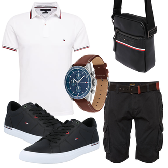 Outfit mit Weiß/Creme Bluse Große Größe/Shirt & Top Große Größe Tommy Hilfiger "Freizeit Outfit"