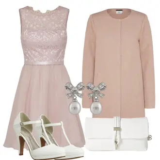 Outfit mit Grau/Rosa CocktailKleid Laona "RoyalOutfit"
