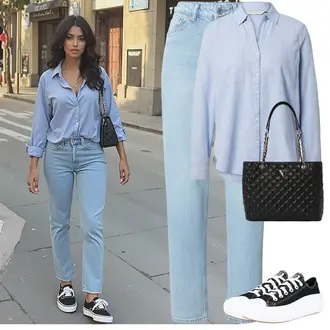 Outfit mit Schwarz/Weiß Canvas-Sneaker/Sneaker Low/Plateau-Sneaker Converse "Perfekter Look für den Frühling"