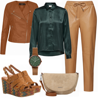 Outfit mit Braun Lederjacke VERO MODA "Perfekt für den Herbst"