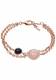 FOSSIL Armband rosegold / dunkelblau / altrosa