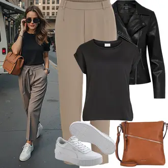 Basic Outfit sa Crna Kaput Only "Proljetni Outfit"