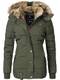 MARIKOO Damen warme Winter Steppjacke Nekoo Grün Gr. M