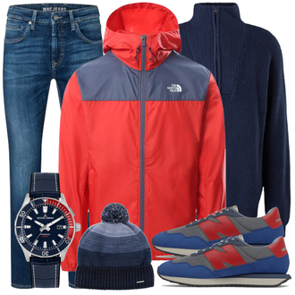 Outfit mit Blau Sneaker/Leder Sneaker New Balance "Cooles Outfit"