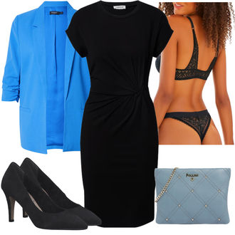 Business Outfits Business, Casual mit Schwarz JerseyKleid/Kleid mit Gürtel/Business Kleid/Kleid Knielang/BüroKleid/Standesamt Kleid/EtuiKleid/EtuiKleid/Schmales Kleid/Kleid mit geradem Schnitt/T-Shirt Kleid Edited "Perfekt fürs Date"Look: Uni, Rap, Rad, 30er Jahre, Burlesque, Business, Edel, Elegant, Büro, Overdressed