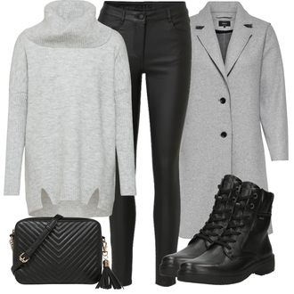 Outfit mit Schwarz SchnürStiefelette Legero "Cooles Winter Outfit"