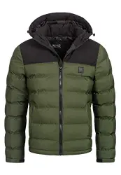 Indicode Herren Eberhardy Steppjacke in Daunenjacken-Optik   Winterjacke Übergangsjacke Forest M