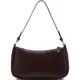 Halbmond-Umhängetasche für Damen, trendige Umhängetasche, veganes Leder, Clutch, Handtasche mit 2 abnehmbaren Trägern, Dunkelbraun