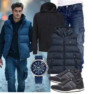 Schick Outfit mit Schwarz Tommy Hilfiger "Freizeit Outfit"Look: Indoor, Premium, Schick, Elegant, Stil
