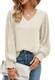 Musselin Bluse Damen V Ausschnitt Langarmshirt Elegant Chiffon Oberteile Lässige Locker Leichte Basic Herbst Tshirt Sexy Spitze Tops Pullover Blusen Tuniken