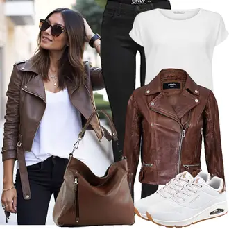 80er Outfit mit Dunkelbraun/Braun/Dunkelrot Motorradjacke/Vintage Lederjacke/Lederjacke/Bikerjacke Infinity Leather "Modisches Freizeit Outfit"Look: Rad, Western, Coole, Uni, Schön, Rockabilly, 80er
